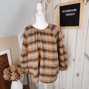 Universal Thread Plaid Peasant Top